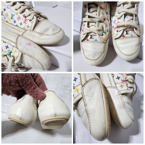 Authentic Louis Vuitton 2008 Multicolored Monogram Pattern Sneakers Size 38.5 - Picture 10 of 15